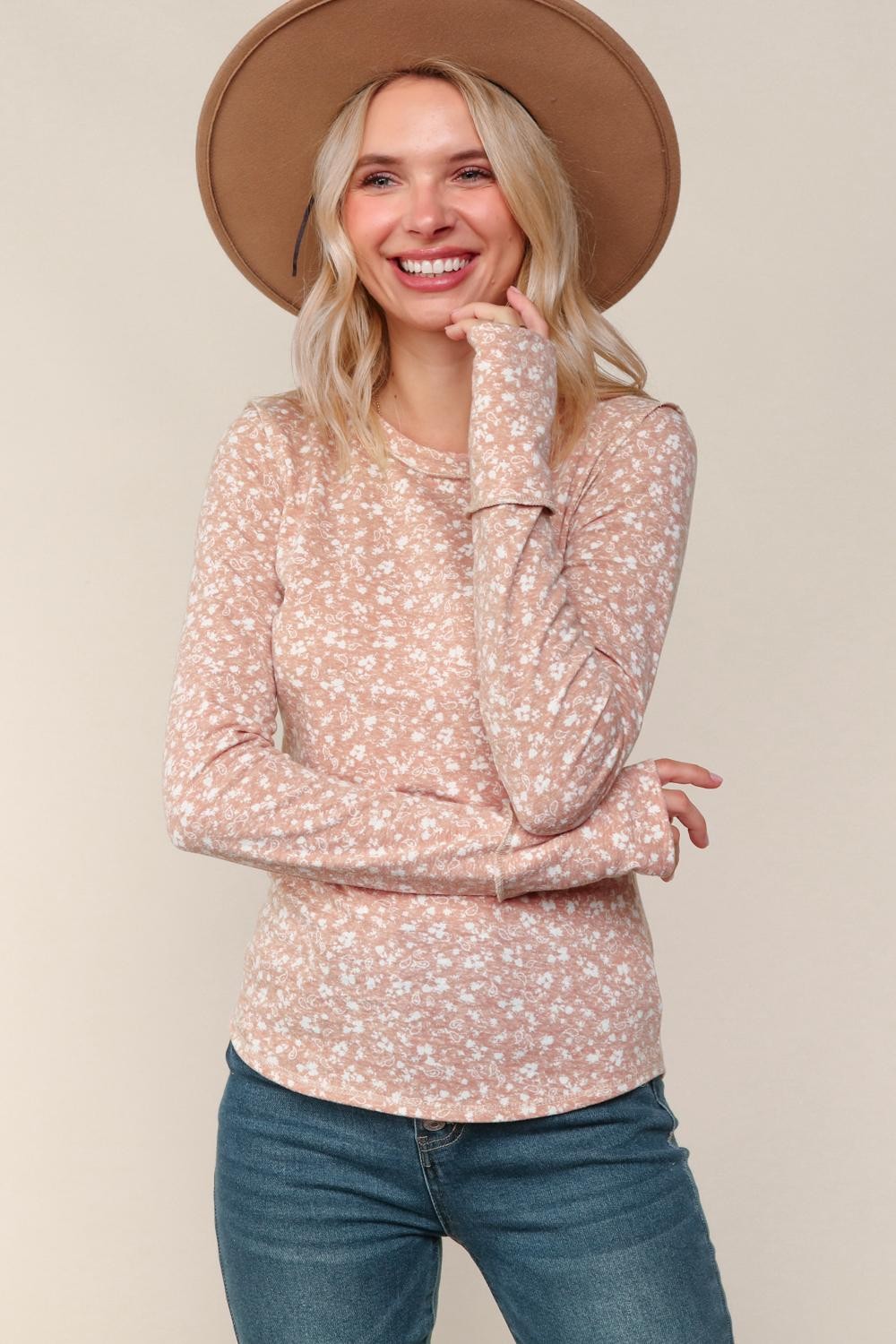 Delicate Floral Knit Top (3 COLORS) | HAPTICS *NASHVILLE LIVE PREORDER