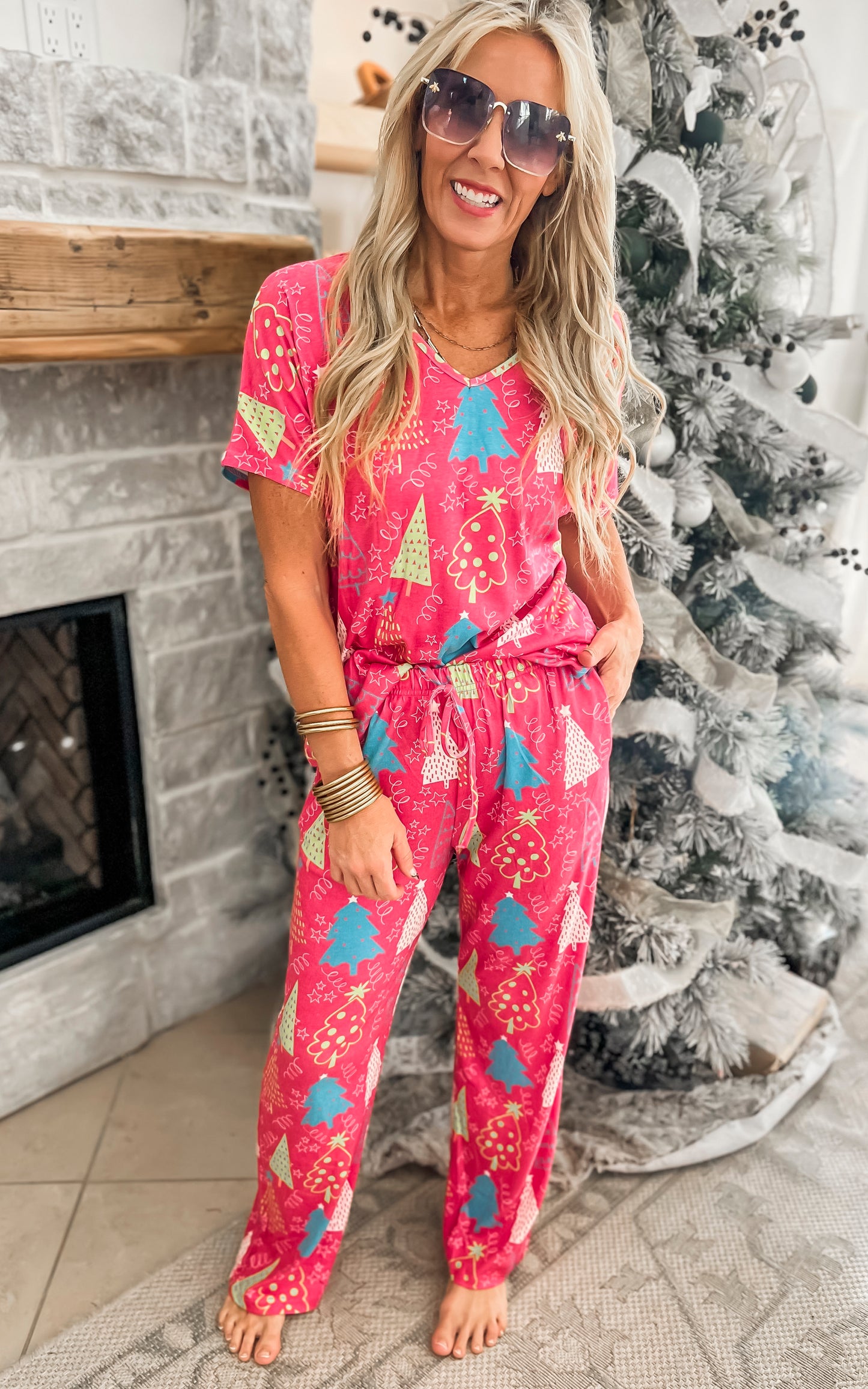 Oh Christmas Tree Pant Pajama Set by Salty Wave^