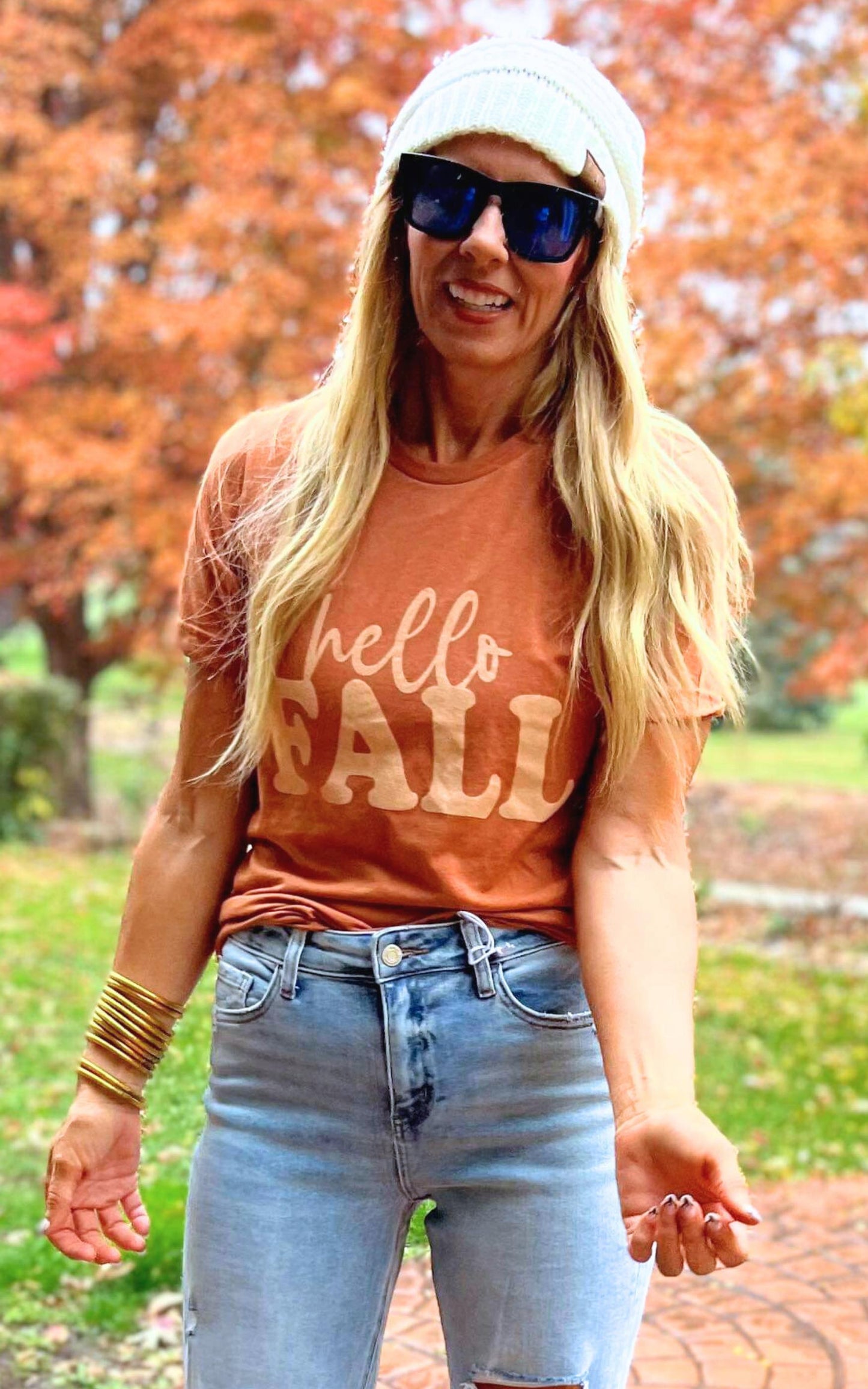 HELLO Fall Graphic T-shirt** - Final Sale