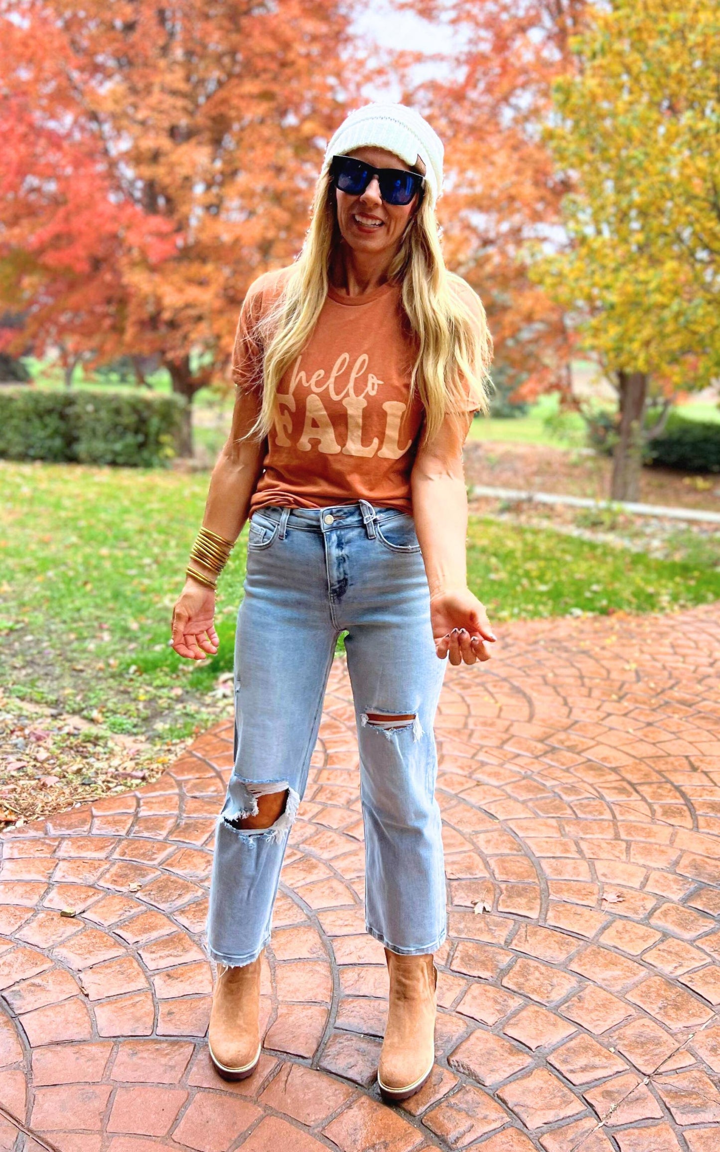 HELLO Fall Graphic T-shirt** - Final Sale