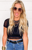 Basic Casual Mesh Sheer Blouse Crop Top | Capella