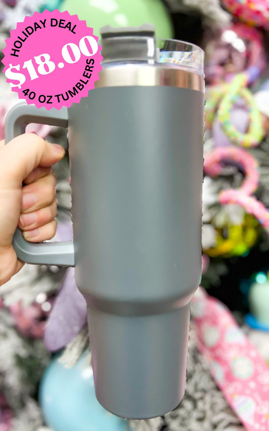 HOLIDAY DEAL: Grey 40oz "Dupe" Tumbler