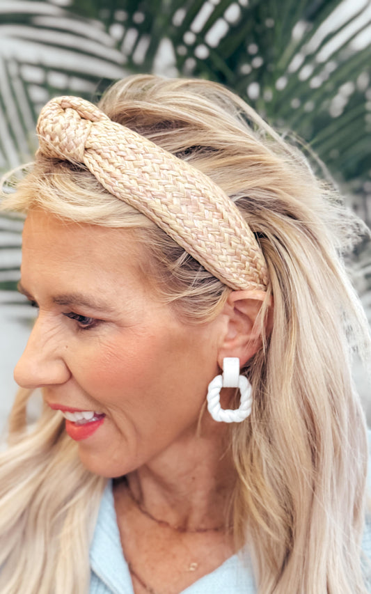 Ivory Raffia Headband