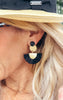 Black Double Circle Tassle Earring