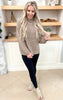 Taupe Mock Neck Cable Knit Sweater - Final Sale