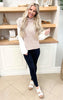 Beige Colorblock Turtleneck Sweater - Final Sale