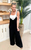 MONO B Black Adjustable Strap Oversized Lounge Jumpsuit