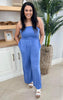 MONO B Blue Sleeveless Jumpsuit