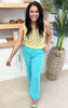 Teal Gauze Wide Leg Pants