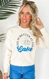 Life is Better at the Lakes Comfort Colors Lightweight Crewneck Sweatshirt