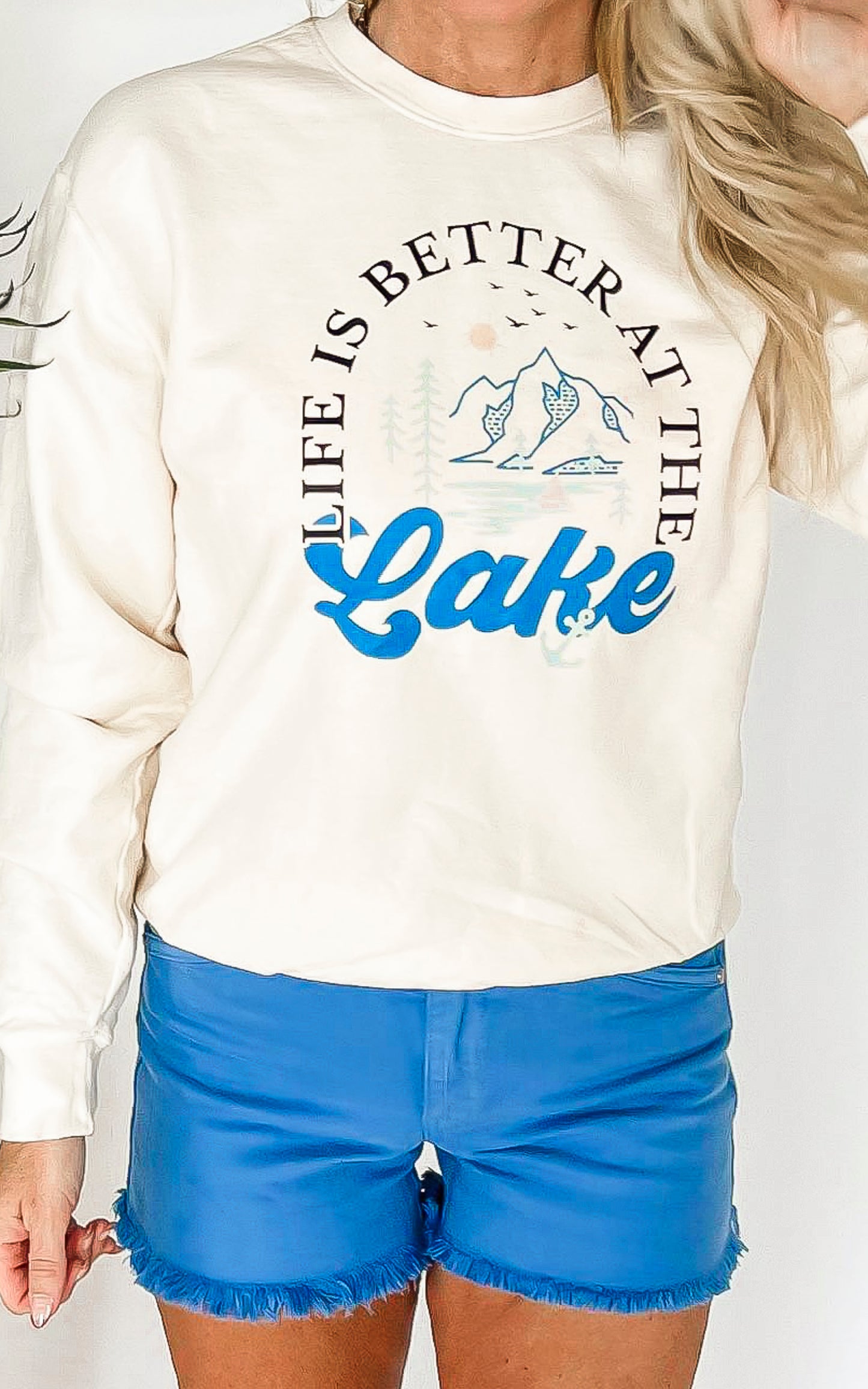 Life is Better at the Lakes Comfort Colors Lightweight Crewneck Sweatshirt*