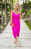 Orchid Silk Wrapped Midi Dress