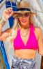 Hot Pink Halter Tie Back Swim Top by Salty Wave (TOP ONLY)