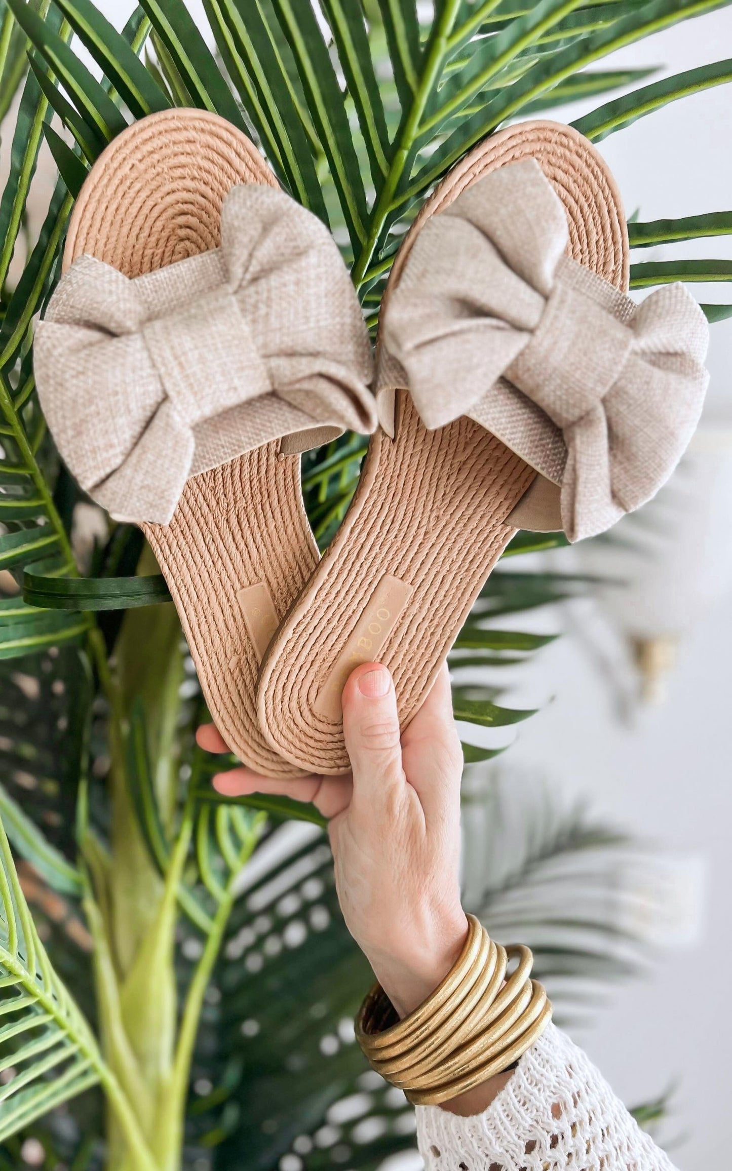 Chubby Bow On Lightweight Flat Sandals - Final Sale