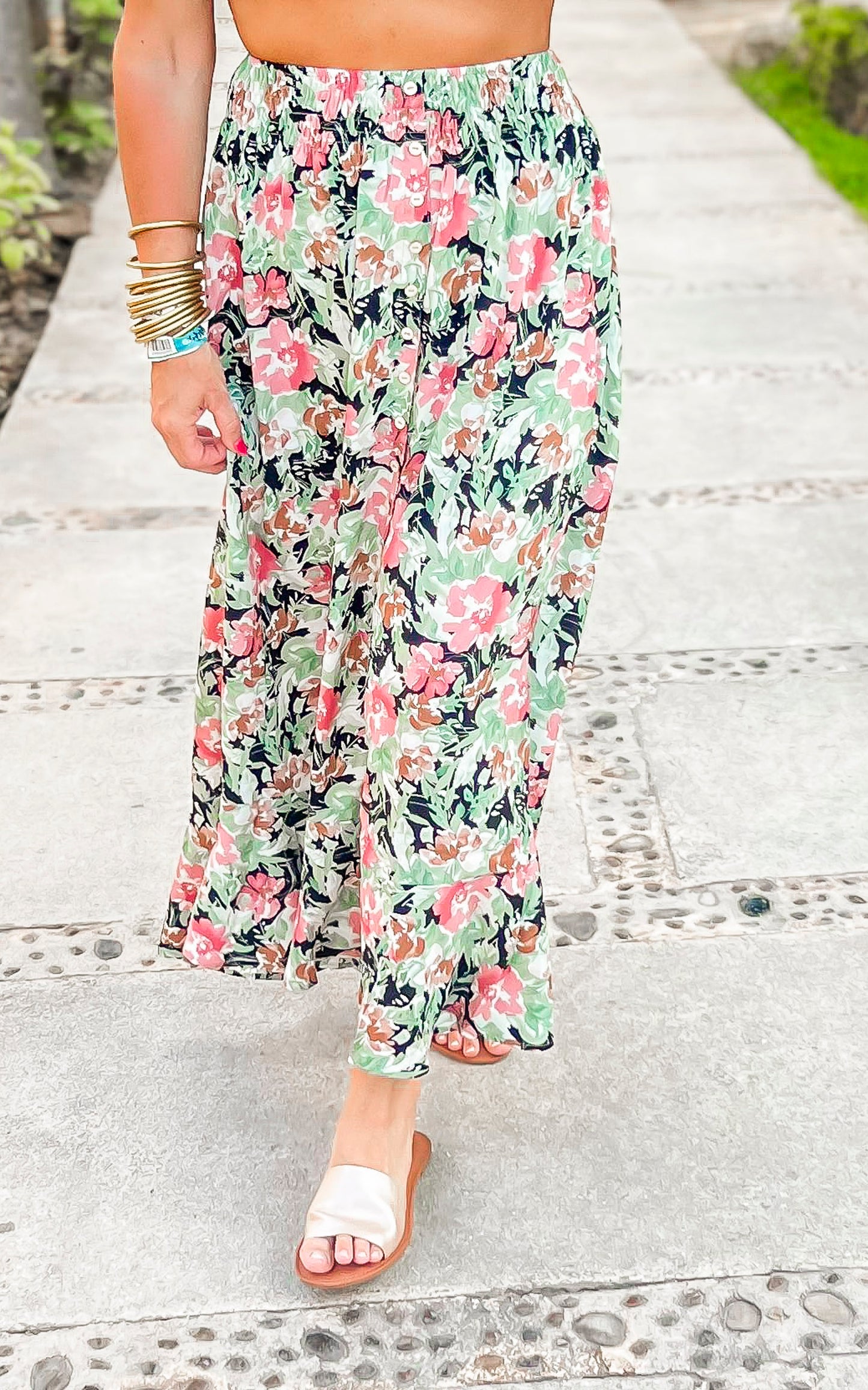 Black Floral Maxi Skirt