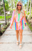 Press Pleated Rainbow Shirt with Matching Shorts