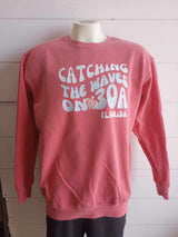 Salmon Catching the Waves on 30A Graphic Crewneck Sweatshirt
