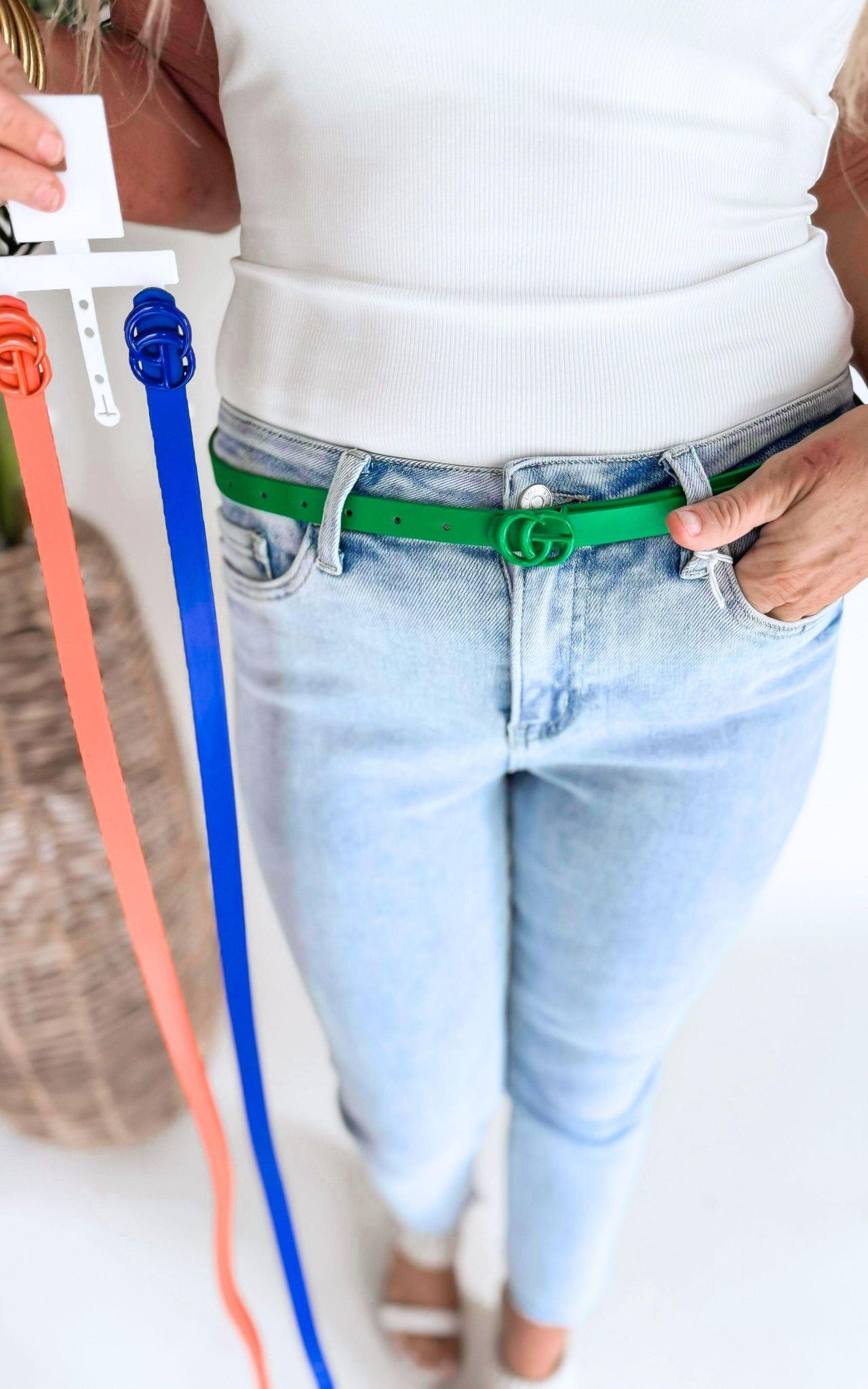 Orange Trio Color Coated Buckle Belts