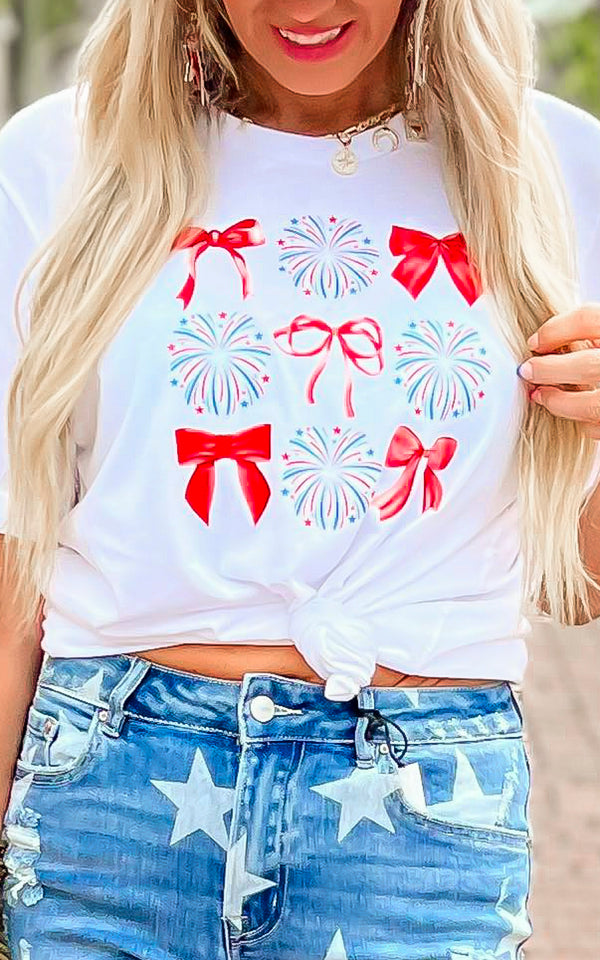 Bowties & Fireworks Graphic T-shirt