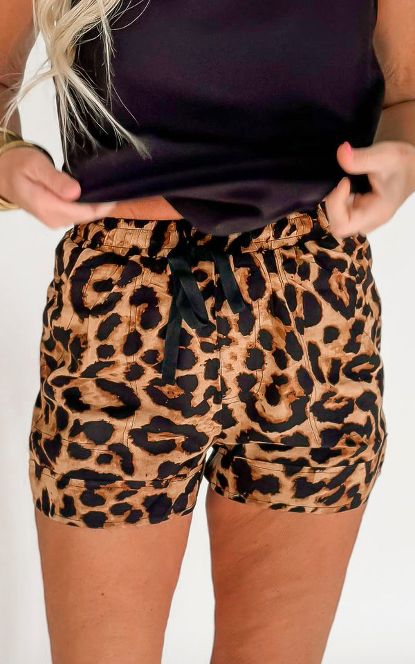 Brushing Off The Dust Leopard Shorts