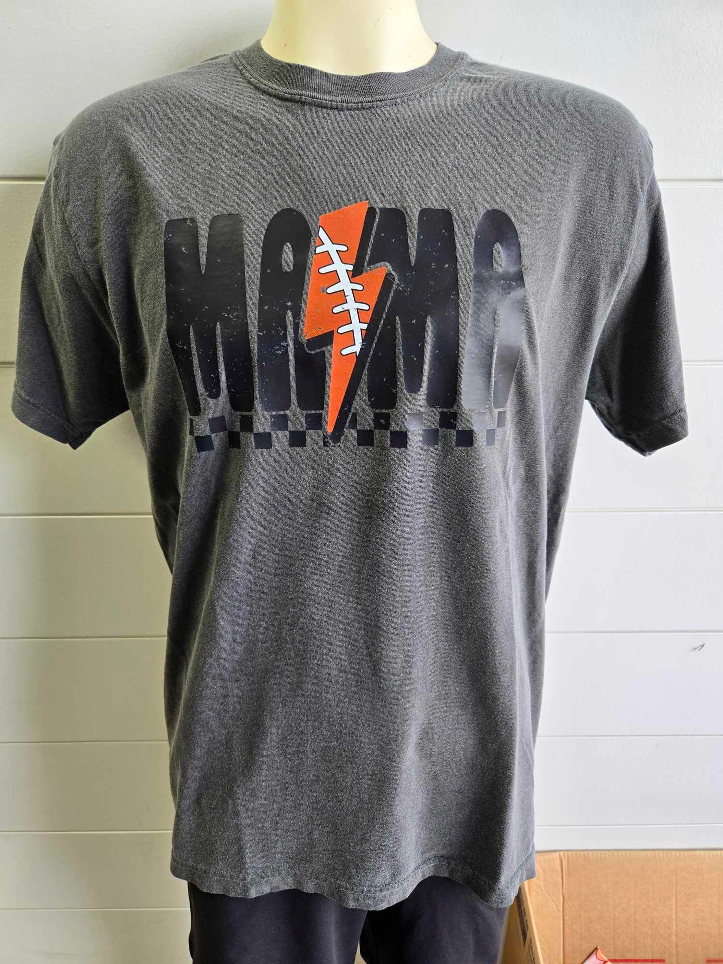 MAMA Lightning Football Garment Dyed Graphic T-shirt