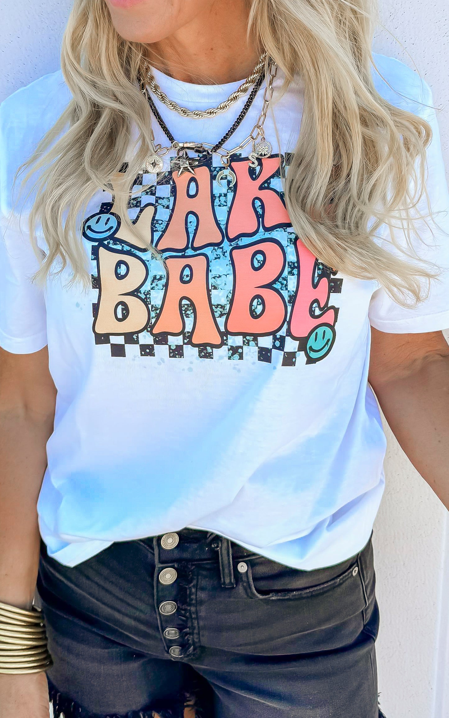 Lake Babe Check Graphic T-shirt