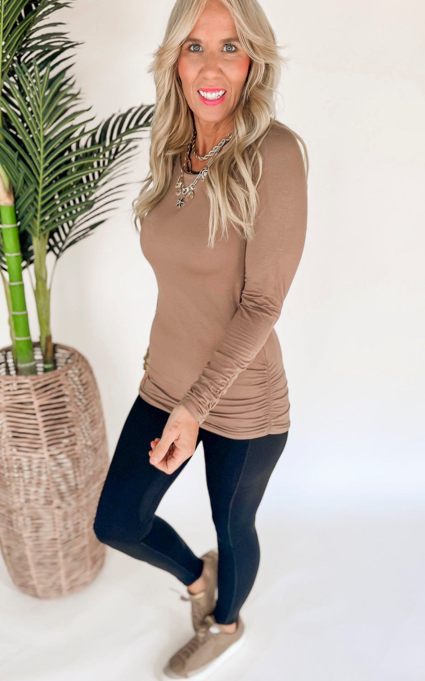 The Essential Long Sleeve Ruched Tunic by Salty Wave