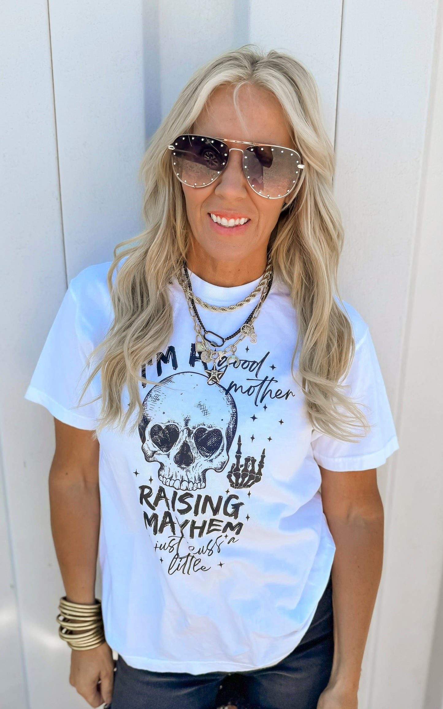 Im A Good Mother Raising Mayhem Garment Dyed Graphic T-shirt