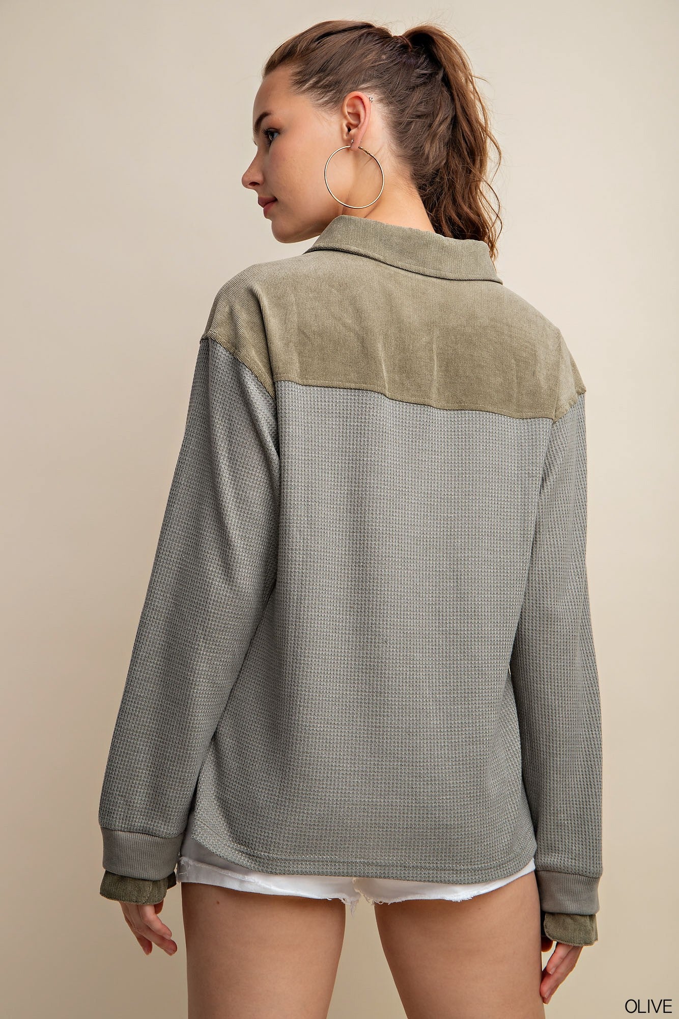 Soft Thermal Corduroy Long Sleeve Top