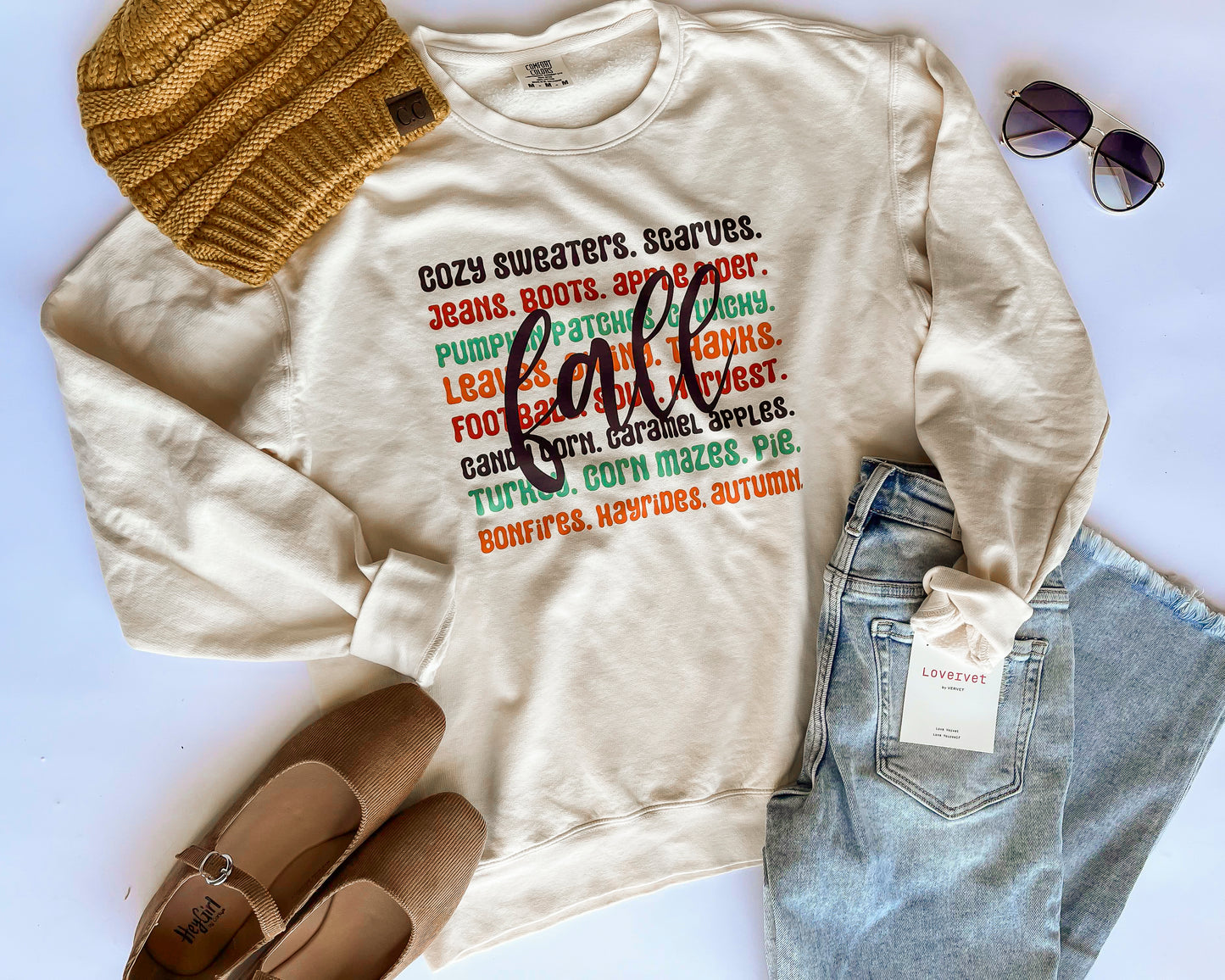 My Favorite Fall Things Pigment Dyed Graphic Sweatshirt