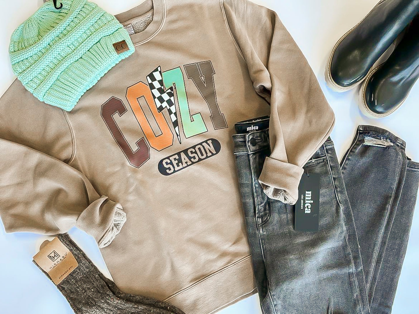 Cozy Season Pigment Dyed Graphic Sweatshirt