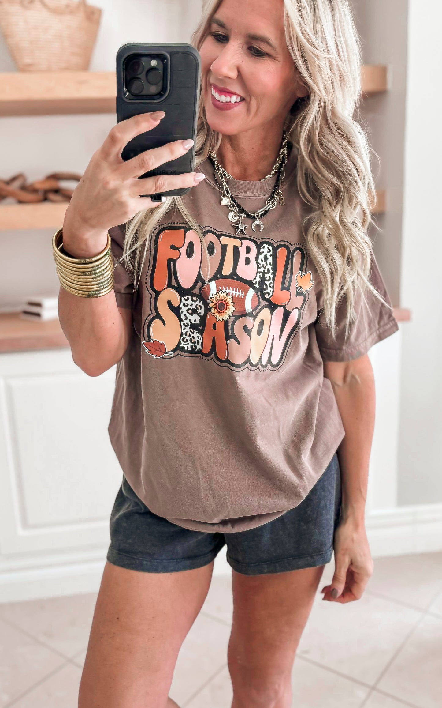 Football Season Garment Dyed Graphic T-shirt