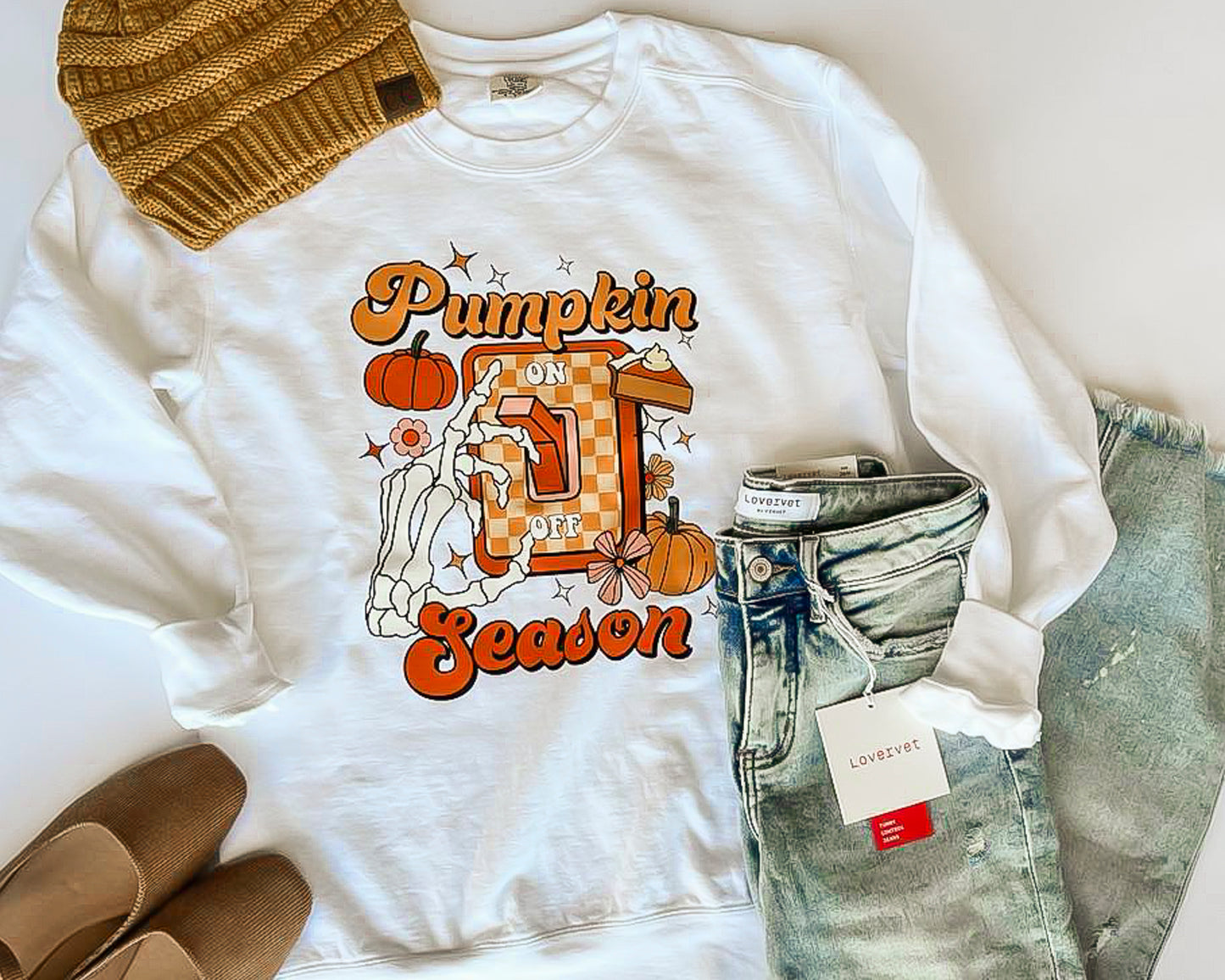 Pumpkin Season  Pigment Dyed Graphic Sweatshirt