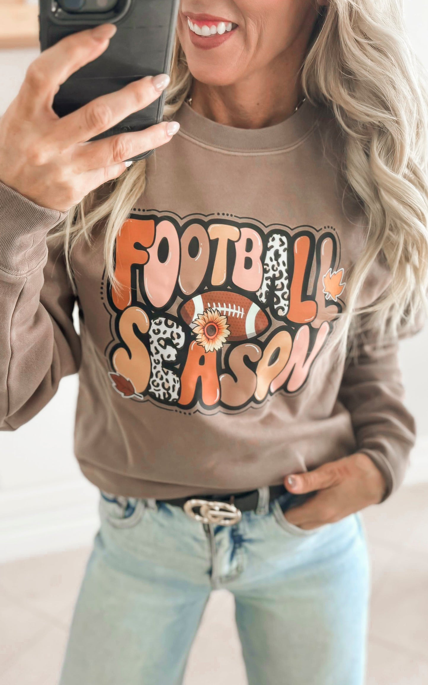 Football Season Pigment Dyed Graphic Sweatshirt