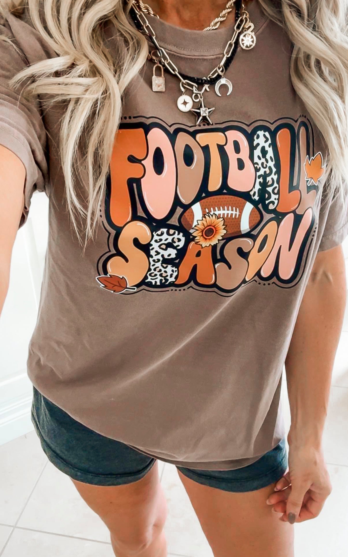 Football Season Garment Dyed Graphic T-shirt