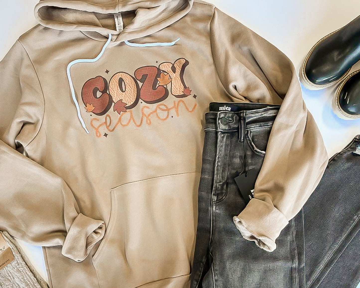 Cozy Season Mocha Graphic Hoodie