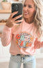 Leopard Cozy Season Garment Dyed Long Sleeve Graphic Top*