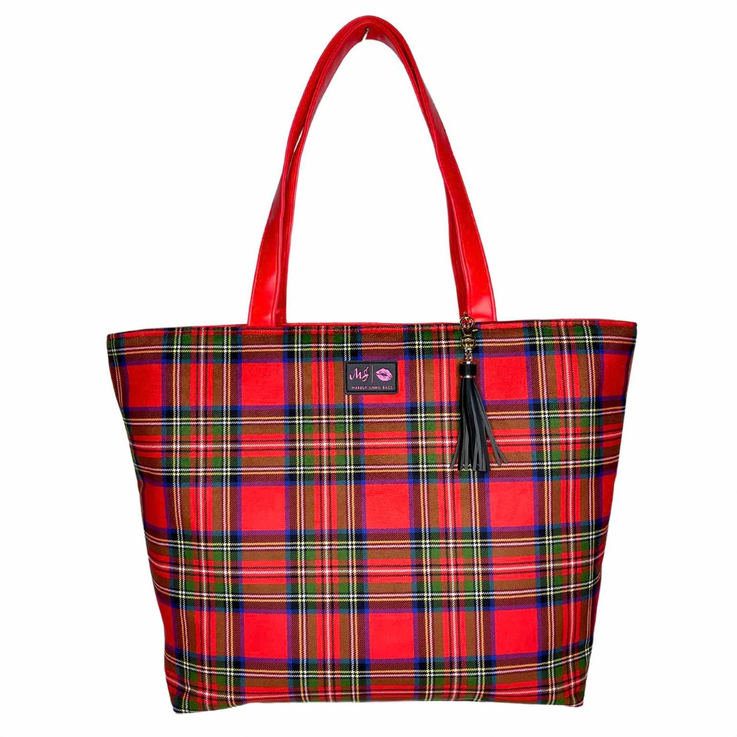 Red Tartan Tote - Makeup Junkie Holiday Collab w/ Bad Habit