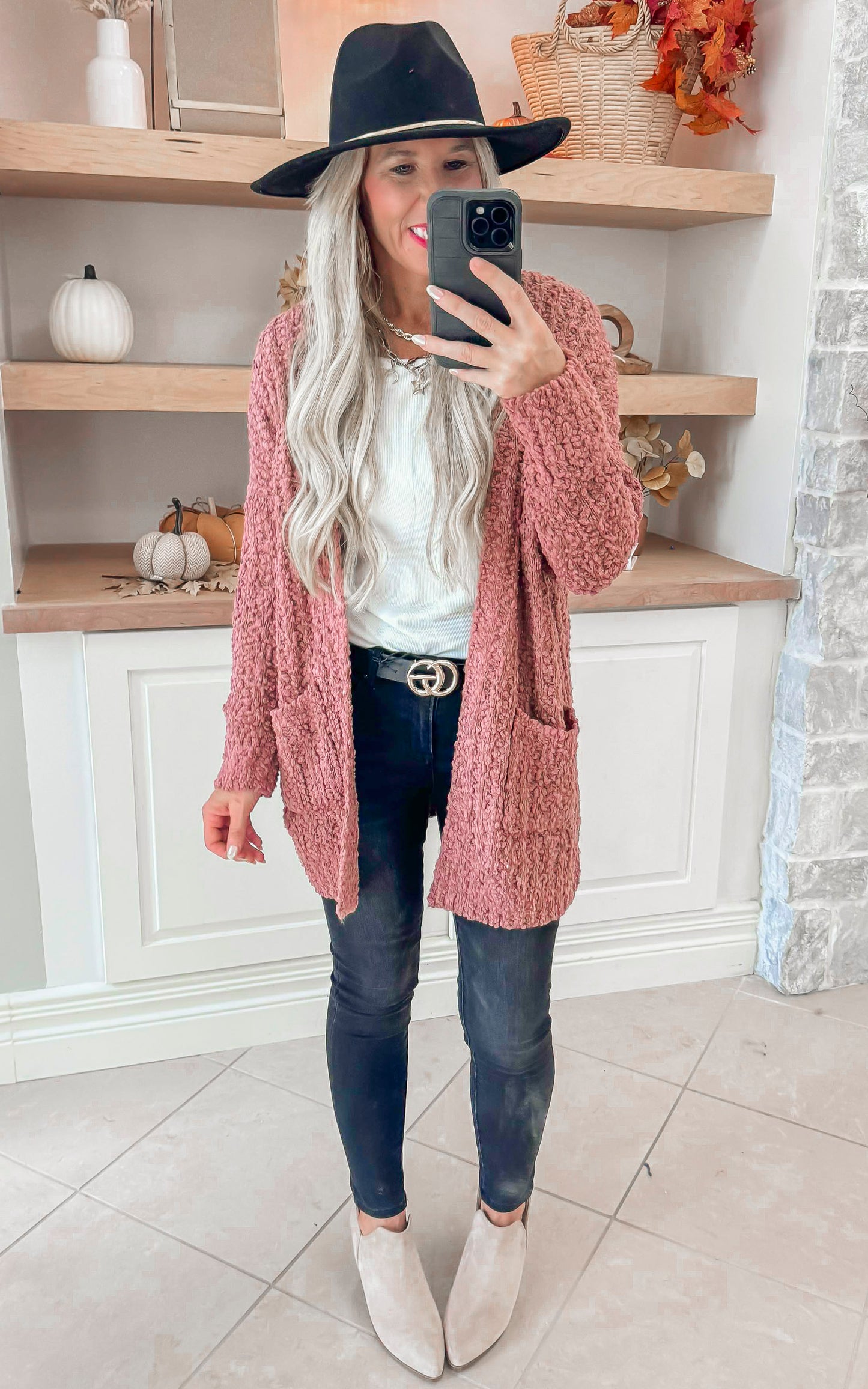 Ribbed Popcorn Knit Long Cardigan *New Colors*