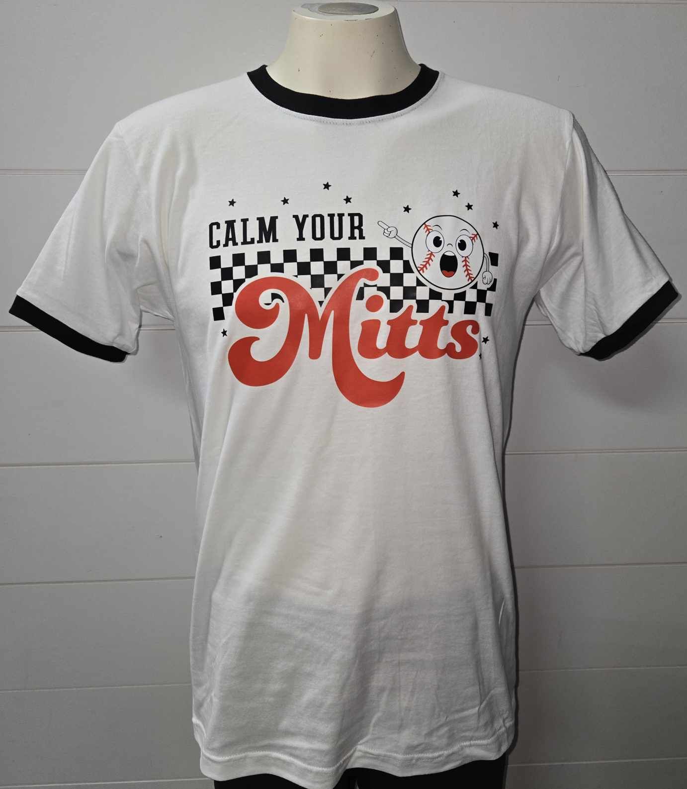 Calm Your Mitts Ringer Graphic T-shirt