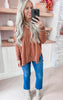 August Breeze Hi Low V-Neck Sweater