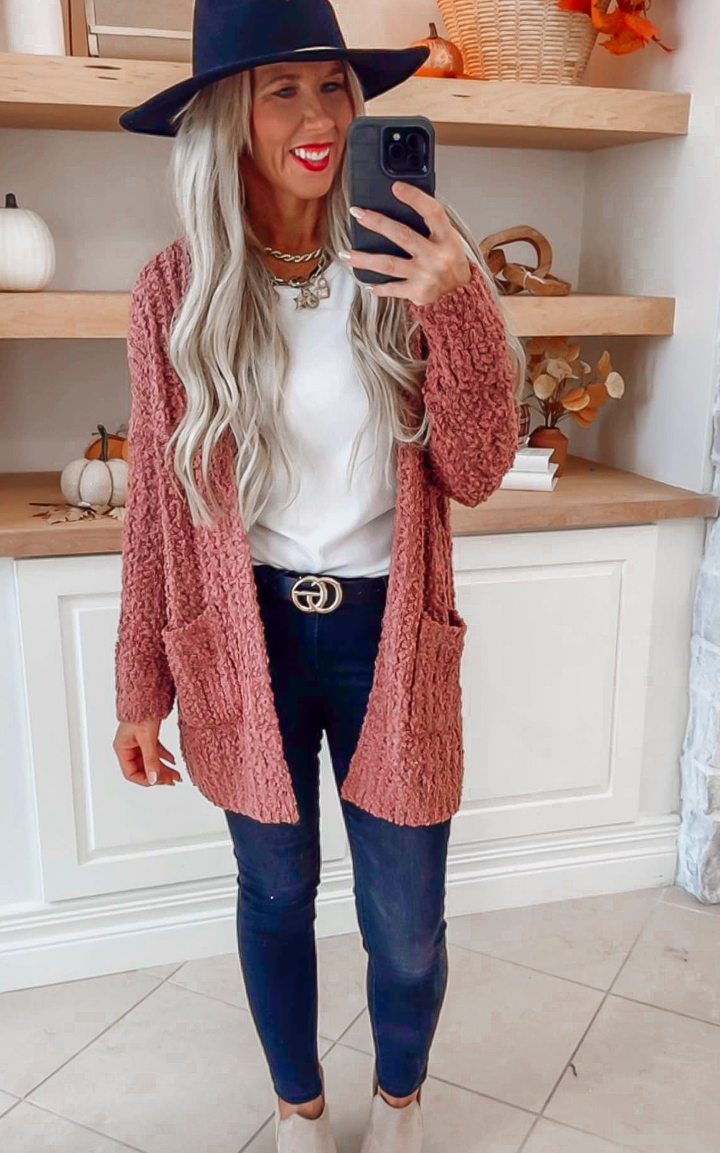 Ribbed Popcorn Knit Long Cardigan *New Colors*