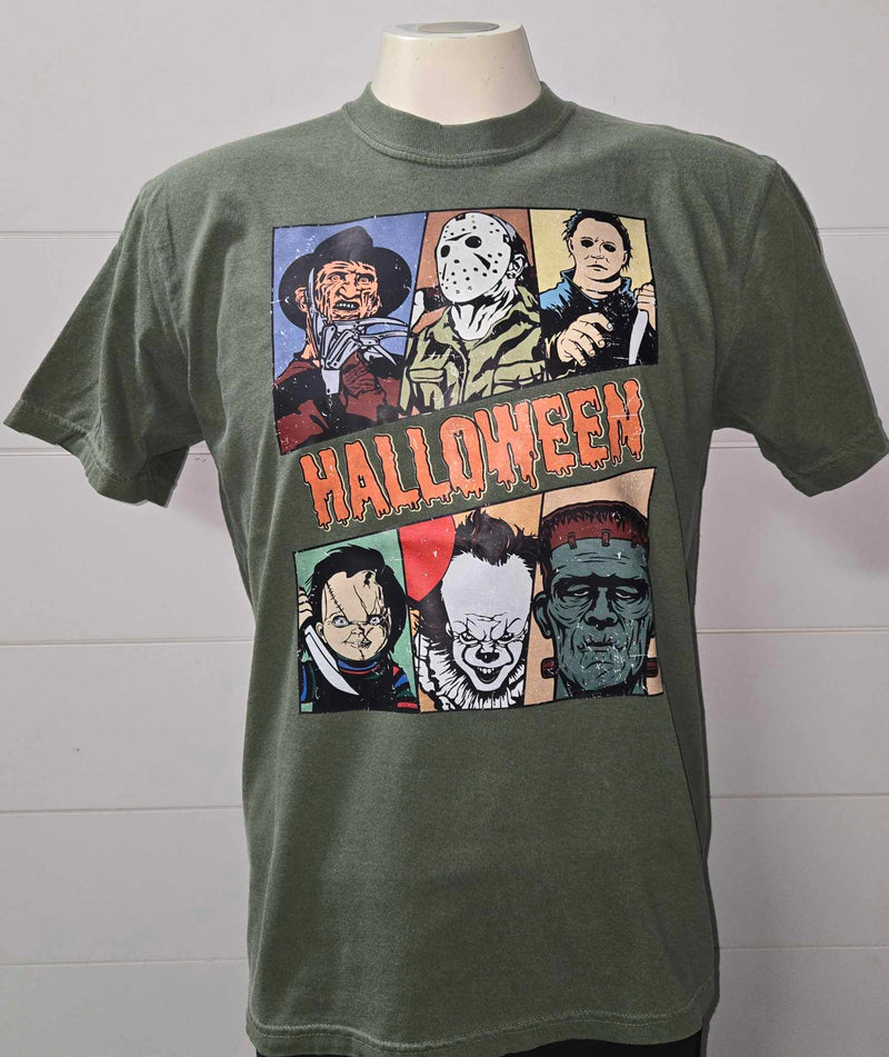 Halloween Favorite Villians Garment Dyed Graphic T-shirt