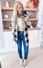 Black Oatmeal Checked Long Cardigan