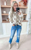 Beige Checkered Sweater Top