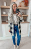 Black Oatmeal Checked Long Cardigan