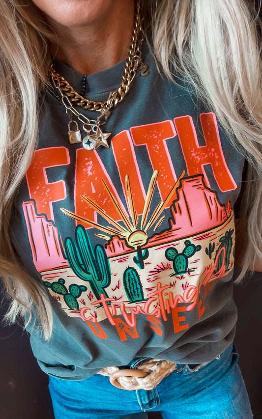 Faith is Trusting the Unseen Garment Dyed Graphic T-shirt