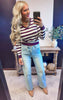 Purple Striped V-Neck Sweater - DEAL