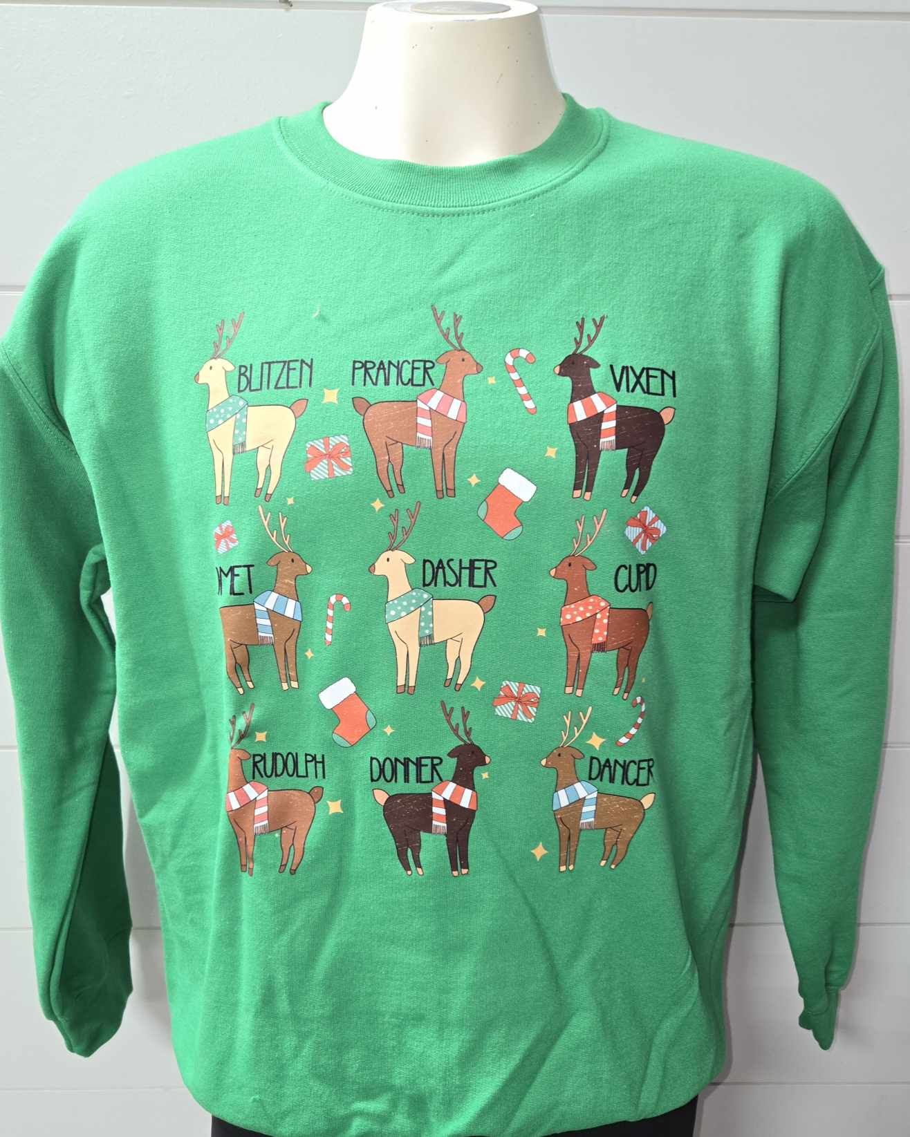 Santa's Reindeer Graphic Crewneck Sweatshirt