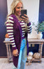 Purple Striped V-Neck Sweater - DEAL